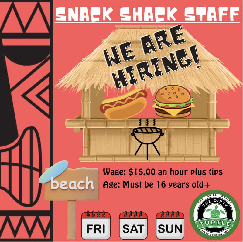 Dirty Turtle is now hiring snack shack staff